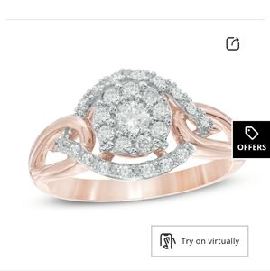 🌹💍Zales Rose Gold Open Cluster Ring